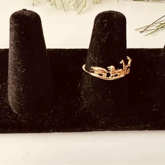🦒 14K Gold Plated Animal Giraffe Elephant Ring Size 9 - Picture 5 of 11